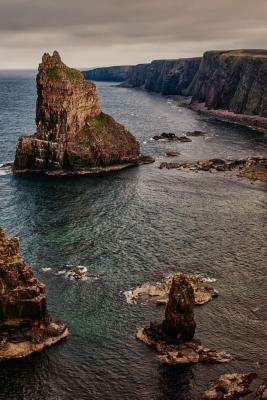 Rock: Stacks of Duncansby Are Some of the Most Impressive in the British Isles. the Great Stack Is Over 60 M High and Rises by Planners and Journals