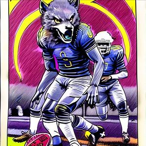 The werewolves- werewolf football players by Arla Jones
