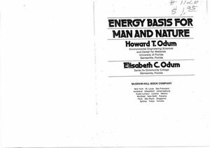 Energy Basis for Man and Nature by Elizabeth C. Odum, Howard T. Odum