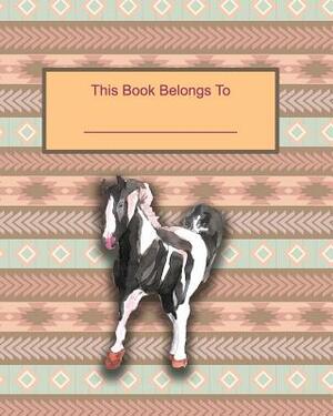 8 X 10 Handwriting Book: Child's Handwriting Book Composition Book Diary Native American Theme with a Black Horse by Jason James