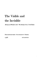 The Visible and the Invisible: Followed by Working Notes by Alphonso Lingis, Maurice Merleau-Ponty