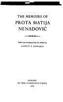 The Memoirs of Prota Matija Nenadović by Lovett Fielding Edwards