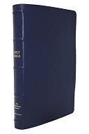 NKJV Thinline Reference Bible, Large Print, Premium Goatskin Leather, Premier Collection, Red Letter Edition, Comfort Print: Holy Bible [Blue] by Thomas Nelson