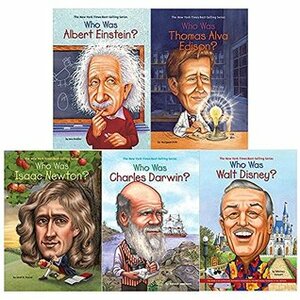 Who was books collection 5 books set (albert einstein, alva edison, isaac newton, charles darwin, walt disney) by Jess Brallier, Whitney Stewart Janet Pascal Deborah Hopkinson, Margaret Frith