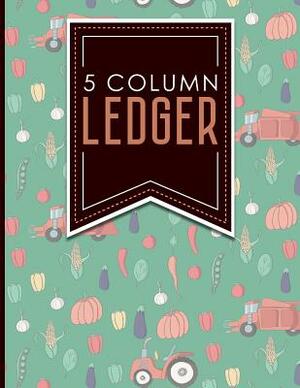 5 Column Ledger: Ledger Pad, Accounting Ledgers For Small Business, Home Ledger Book, Cute Farm Animals Cover, 8.5" x 11", 100 pages by Moito Publishing