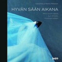 Hyvän sään aikana - mitä Suomi tekee, kun ilmasto muuttaa kaiken by Silja Annila, Elli Harju, Juho Kankaanpää, Linda Manner, Reetta Rönkä, Lasse Poser, Alma Onali, Ella Kiviniemi, Johannes Roviomaa, Sanni Harmanen, Erkki Mervaala, Jannika Melkko, Sanna Pekkonen, Sinikka Suominen, Kaisa Uusitalo, Tiina Heikkilä, Minea Koskinen, Sanni Mattila, Esa Keskinen, Samuli Niinivuo, Markus Mäki, Hanna Nikkanen