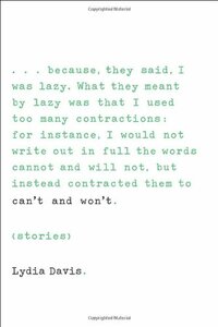 Can't and Won't by Lydia Davis