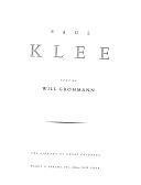 Paul Klee by Will Grohmann