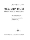 On Quality in Art by Jakob Rosenberg