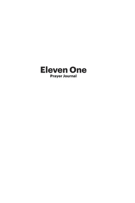 Eleven One Prayer Journal by Vernon Johnson