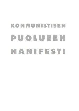 Kommunistisen puolueen manifesti by Karl Marx, Friedrich Engels