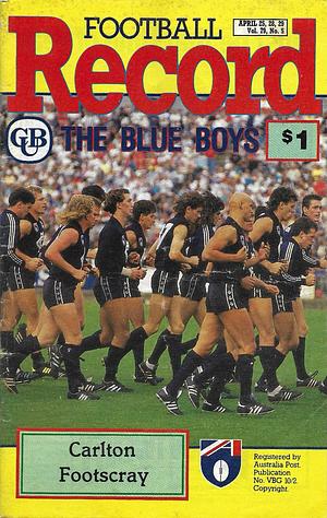 1990 Round 5 Footy Record Carlton v Footscray by 