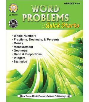 Word Problems Quick Starts Workbook by Anne Steele