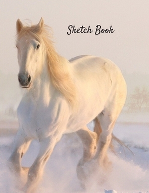 Sketch Book: White Horse Winter Snow Themed Personalized Artist Sketchbook For Drawing and Creative Doodling by Adidas Wilson