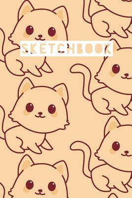Sketchbook: Kawaii Cute Brown Cat Pattern by Frasier Cheng-Binns