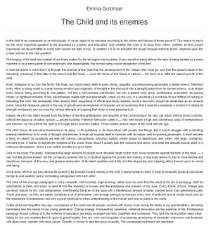 The Child and Its Enemies by Emma Goldman