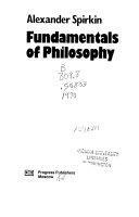 Fundamentals Of Philosophy by Alexander Spirkin