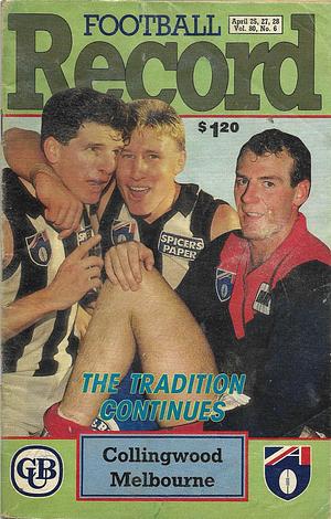 1991 Round 6 Footy Record Collingwood vs. Melbourne by 