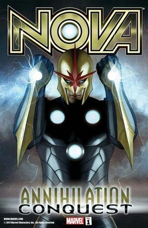 Nova, Volume 1: Annihilation: Conquest by Wellinton Alves, Geraldo Burges, Andrea Di Vito, Dan Abnett, Scott Hanna, Adi Granov, Paul Pelletier, Brandon Peterson, Andy Lanning, Sean Chen, Kevin Sharpe