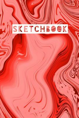 Sketchbook: Abstract Liquid Marble Mirror Red Design by Frasier Cheng-Binns