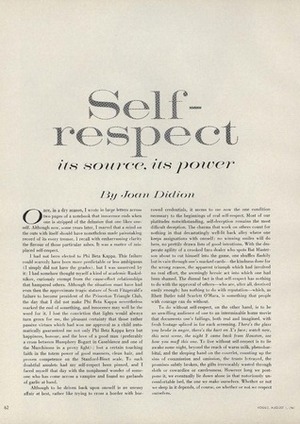 On Self-Respect by Joan Didion