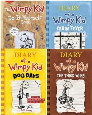 Diary of a Wimpy Kid 4 Book Collection (Dog Days; Third Wheel; Cabin Fever; Do-It-Yourself) by Jeff Kinney