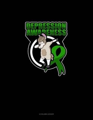 Depression Awareness Llama: 4 Column Ledger by 
