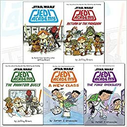 jedi academy series star wars collection 5 books (jedi academy, return of the padawan, the phantom bully, a new class, the force oversleeps hardcover) by Jarrett J. Krosoczka, Jeffrey Brown