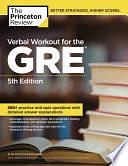 Verbal Workout for the GRE, 5th Edition by Princeton Review, Yung-Yee Wu