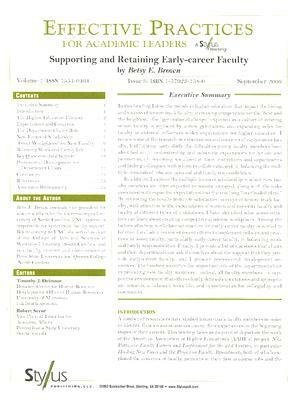 Effective Practices for Academic Leaders: Supporting and Retaining Early-Career Faculty by Betsy E. Brown