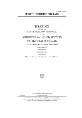 Reserve component programs by Committee on Armed Services (senate), United States Congress, United States Senate