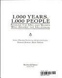 1,000 Years, 1,000 People: Ranking the Men and Women who Shaped the Millennium by Agnes Hooper Gottlieb