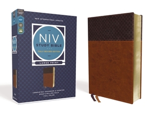 NIV Study Bible, Fully Revised Edition, Large Print, Leathersoft, Brown, Red Letter, Comfort Print by 
