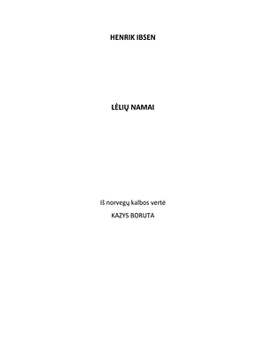 Lėlių namai by Henrik Ibsen