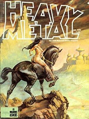 Heavy Metal, Jan. 1978 by Valerie Marchant, Gregory Dentier, Chantal Montellier, Jean-Pierre Dionnet, Georges Pichard, Dominique Hé, Julie Simmons-Lynch, Homer, Jean-Claude Gal, Sean Kelly, Jacques Lob, James Meehan, Roger Zelazny, Helme, Richard Corben, Gray Morrow, Serge Clerc, Mœbius