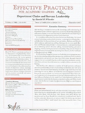 Department Chairs and Servant Leadership: Issue 12 by Daniel W. Wheeler