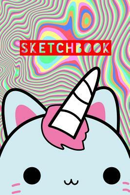 Sketchbook: Unicorn Cat Cute Kawaii with Rainbow Marble Design by Frasier Cheng-Binns