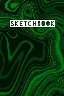 Sketchbook: Abstract Liquid Marble Mirror Green Design by Frasier Cheng-Binns