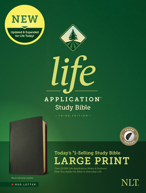 NLT Life Application Study Bible, Third Edition, Large Print (Red Letter, Genuine Leather, Black, Indexed) by 