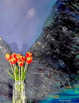 Orange tulips Artist grid journal $ir Michael designer Limited edition by Michael Huhn