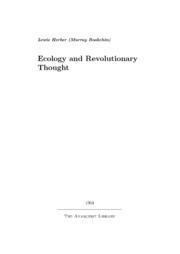 Ecology and Revolutionary Thought with The Ecology Action East Manifesto and Toward an Ecological Solution by Murray Bookchin