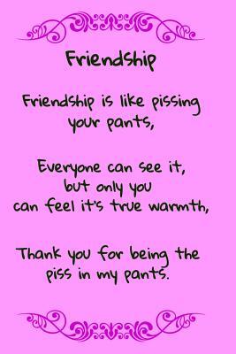 Friendship, Friendship is Like Pissing Your Pants: A fun place to write in. 6 x 9 110 pages by T. &. K. Publishing