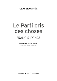 Le Parti pris des choses by Francis Ponge