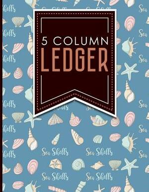 5 Column Ledger: Ledger Pad, Accounting Ledgers For Small Business, Home Ledger Book, Cute Sea Shells Cover, 8.5 x 11, 100 pages by Moito Publishing