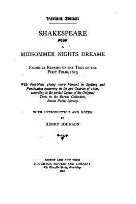 A Midsommer Nights Dreame by William Shakespeare