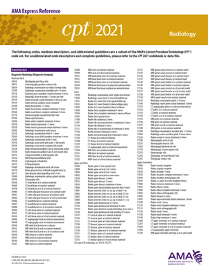 CPT 2021 Express Reference Coding Card: Radiology by American Medical Association