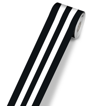 Industrial Chic Black & White Stripes Rolled Straight Borders by 