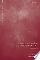 Oxford Studies in Private Law Theory: Volume II, Volume 2 by Paul B. Miller, John Oberdiek