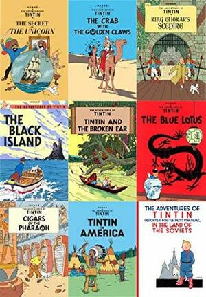 The Adventure of Tin Tin Series 2 (9 Books Collection Set: Secret of the Unicorn, Golden Claws, King Ottokar, Black Island, Broken Ear, Blue Lotus...) by Hergé