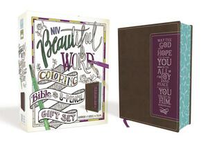 Niv, Beautiful Word Coloring Bible and 8-Pencil Gift Set, Leathersoft, Brown: Hundreds of Verses to Color by The Zondervan Corporation
